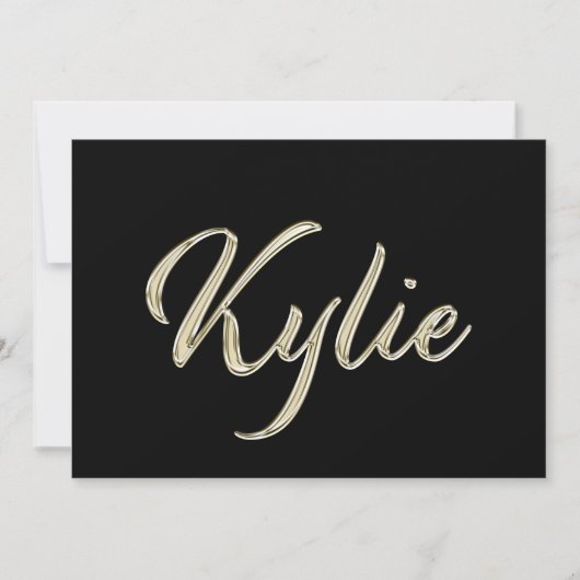 Kylie white gold Handwriting Karte カード (正面)
