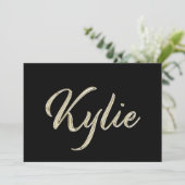 Kylie white gold Handwriting Karte カード (スタンド正面)