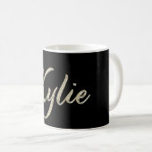 Kylie white gold Handwriting Tasse Kaffeetasse コーヒーマグカップ (正面右)