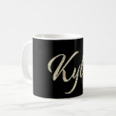 Kylie white gold Handwriting Tasse Kaffeetasse コーヒーマグカップ (正面左)