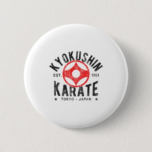 Kyokushin Karate Do Martial Arts Japan Tokyo Vinta 缶バッジ (正面)