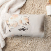 Kyosai川辺町著CATそしてマウス) ランバークッション (ブランケット)