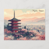Kyoto Japan 桜の寺院アート – Sapura ポストカード (正面)