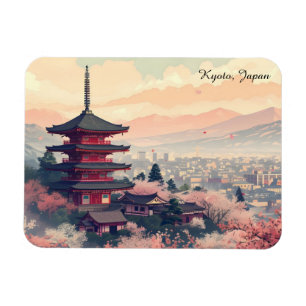 Kyoto Japan 桜の寺院アート – Sapura マグネット