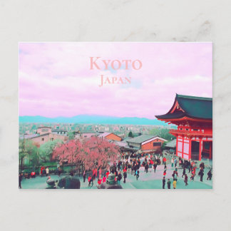 Kyoto Japan Cherry blossom at shrine travel print ポストカード