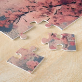 Kyoto Japan Cherry Blossom Temple Art –  Sapura  ジグソーパズル (側面)