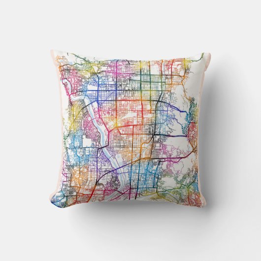 Kyoto Japan City Map クッション (正面)