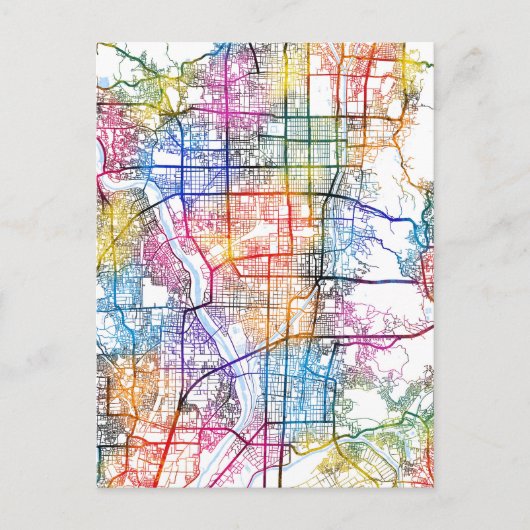 Kyoto Japan City Map ポストカード (正面)