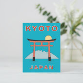 Kyoto Japan Torii Gate Minimalist Travel ポストカード (スタンド正面)