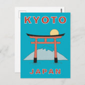 Kyoto Japan Torii Gate Minimalist Travel ポストカード (正面/裏面)