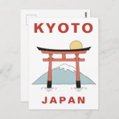 Kyoto Japan Torii Gate Minimalist Travel ポストカード (正面/裏面)