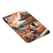 Kyoto Japan Travel Autumn Temple Retro Personalize マグネット (右側)