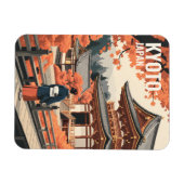 Kyoto Japan Travel Autumn Temple Retro Personalize マグネット (横)
