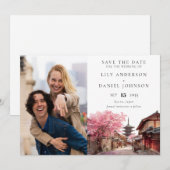 Kyoto Japan Watercolor Photo Wedding セーブザデート (正面/裏面)