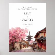 Kyoto Japan Wedding Welcome Sign