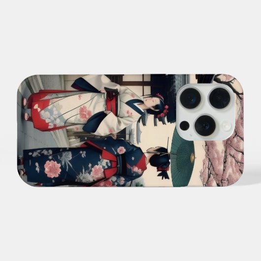 Kyoto Kimono Spring Walk iPhone Case iPhoneケース (裏面横)