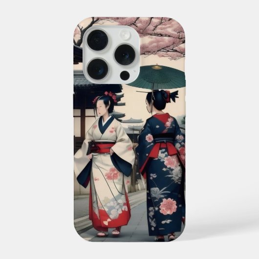 Kyoto Kimono Spring Walk iPhone Case iPhoneケース (裏面)