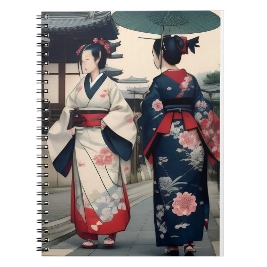 Kyoto Kimono Spring Walk Notebook ノートブック (正面)