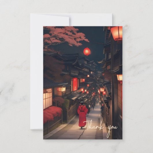 Kyoto Night Lantern Walk Thank You Card サンキューカード (正面)