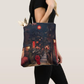 Kyoto Night Lantern Walk Tote Bag トートバッグ (クローズアップ)