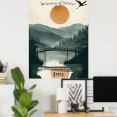 Kyoto Serenity - Zen Garden Reflections ポスター (ホームオフィス)