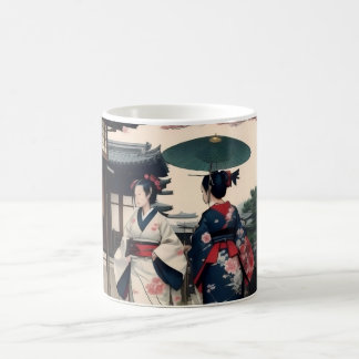 Kyoto Spring Walk Kimono Mug – Cherry Blossom Scen コーヒーマグカップ