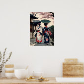 Kyoto Spring Walk Wall Art – Kimono Scene ポスター (キッチン)