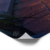 Kyoto Street at Dusk – Lantern Japanese Art ポスター (角)