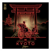 Kyoto Torii Gate — 着物女性 ポスター (正面)
