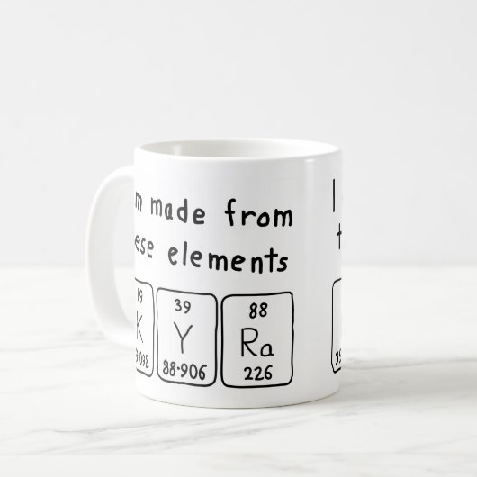 Kyraの周期表の名前のマグ コーヒーマグカップ (正面左)