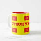 Kyrgyzstan*の旗のマグ ツートーンマグカップ (正面左)