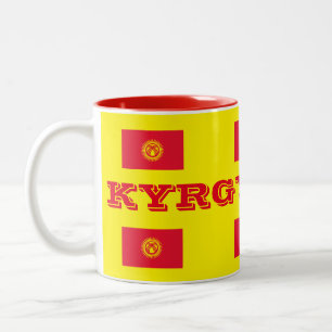 Kyrgyzstan*の旗のマグ ツートーンマグカップ