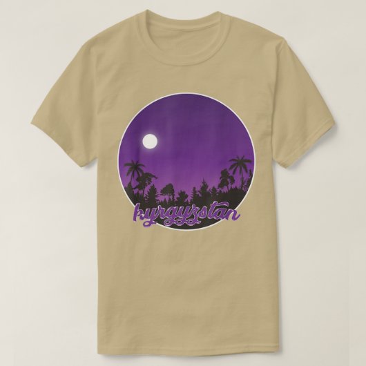kyrgyzstan By night with Palms  Tシャツ (デザイン正面)