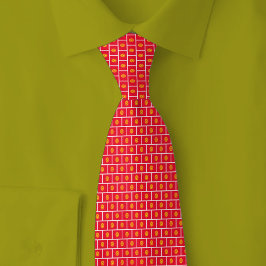 Kyrgyzstan Flag Brick Pattern ネクタイ