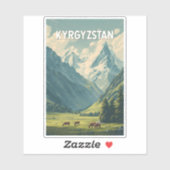 Kyrgyzstan Illustration Travel Art Vintage シール (シート)