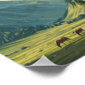 Kyrgyzstan Illustration Travel Art Vintage ポスター (角)