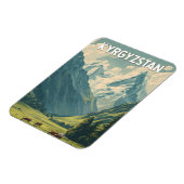 Kyrgyzstan Illustration Travel Art Vintage マグネット (左側)