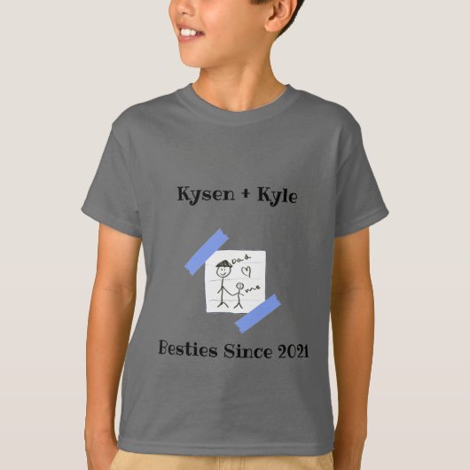 Kysen +カイルのマッチングTシャツ、2021年以来のベスティーズ Tシャツ (正面)