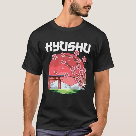 Kyushu  Kyokujitsuki Sakura Japan Tシャツ (正面)