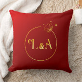 LとAメタリック金ゴールド&赤王室の枕 クッション (ブランケット)