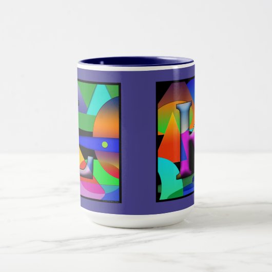 LとKの一文字のコーヒーマグを主題文字アルファベットで マグカップ (中央)