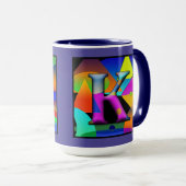 LとKの一文字のコーヒーマグを主題文字アルファベットで マグカップ (正面右)