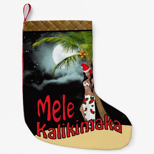 Lに貯蔵するWahine Pin Mele Kalikimakaのクリスマス スモールクリスマスストッキング (正面)