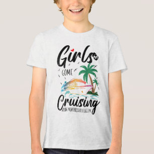 Lのための思い出を作る女性の女の子の行ったクルージング トライブレンドTシャツ