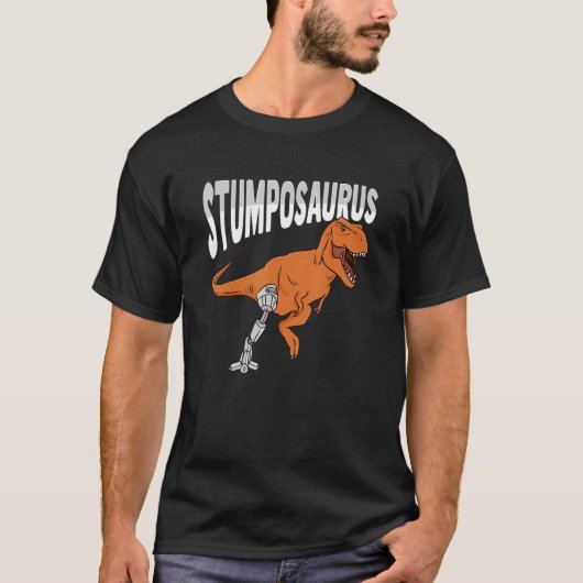 Lのための義足のティラノサウルス・ジョーク Tシャツ (正面)