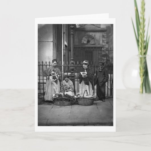 「Lの街の生活からのコヴェント・ガーデンの花の女性、 カード (正面)