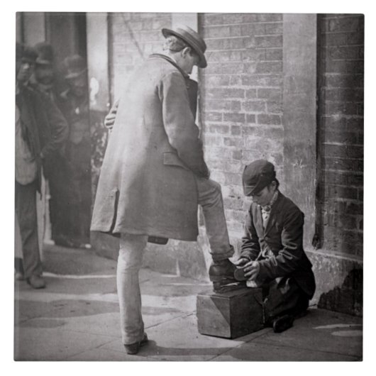 「Lの街の生活からの独立した靴黒、 タイル (正面)