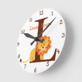 Lはライオンとルーカスチャイルドの寝室に行く ラウンド壁時計 (傾斜)