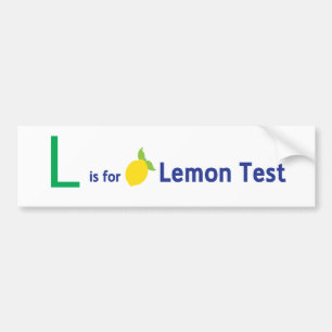 Lはレモンテストのためです バンパーステッカー
