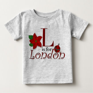 Lはロンドン、ベビーの初めてのクリスマスTシャツ ベビーTシャツ